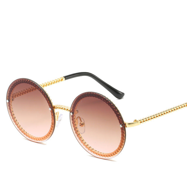Runde randlose Luxus-Sonnenbrille – Ansicht 6