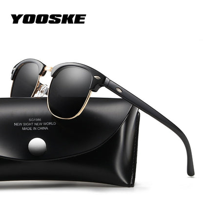 Polarisierte Vintage Square-Sonnenbrille UV400 – Ansicht 1