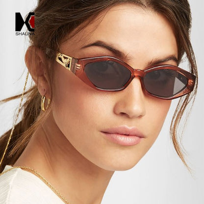 Diamond Cat-Eye Metallsonnenbrille – Ansicht 1
