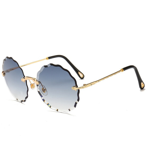 Randlose runde Luxus-Sonnenbrille – Ansicht 7