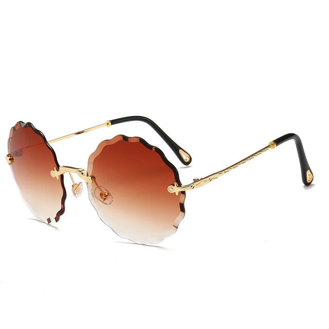 Randlose runde Luxus-Sonnenbrille – Ansicht 8
