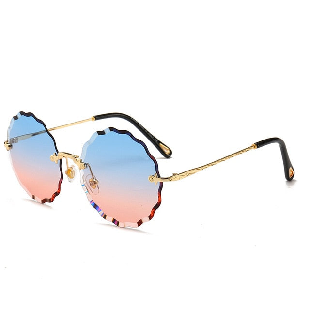 Randlose runde Luxus-Sonnenbrille – Ansicht 6