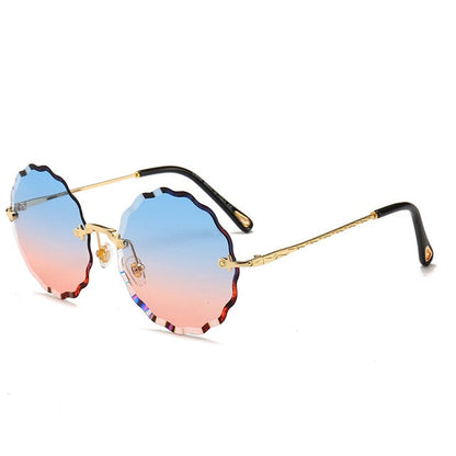 Randlose runde Luxus-Sonnenbrille – Ansicht 6