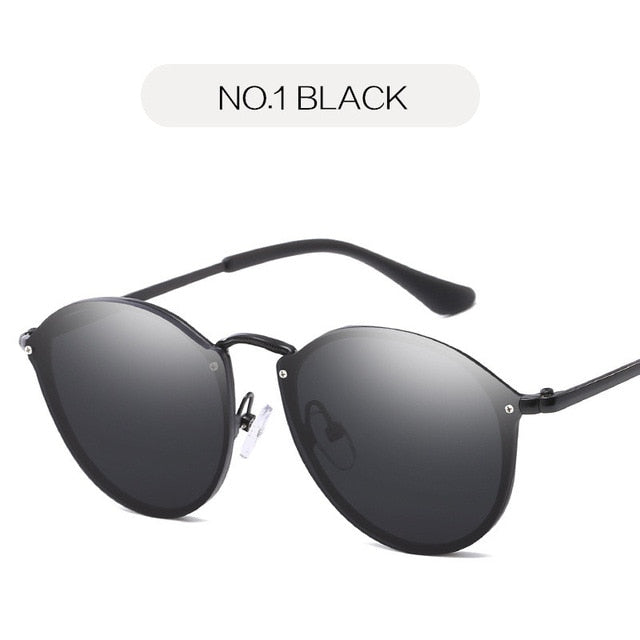Randlose Cat-Eye Spiegel-Sonnenbrille UV400 – Ansicht 2