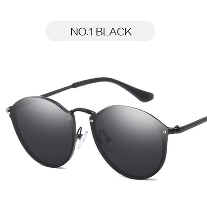 Randlose Cat-Eye Spiegel-Sonnenbrille UV400 – Ansicht 9