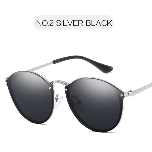 Randlose Cat-Eye Spiegel-Sonnenbrille UV400 – Ansicht 10