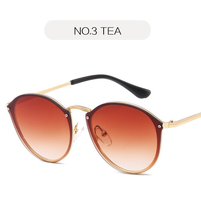 Randlose Cat-Eye Spiegel-Sonnenbrille UV400 – Ansicht 11