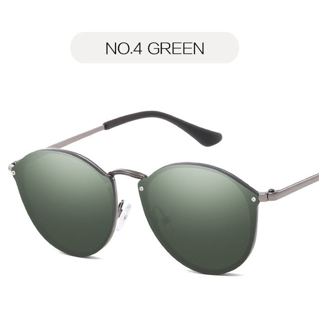 Randlose Cat-Eye Spiegel-Sonnenbrille UV400 – Ansicht 5