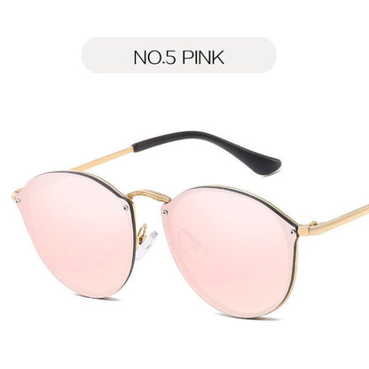 Randlose Cat-Eye Spiegel-Sonnenbrille UV400 – Ansicht 6