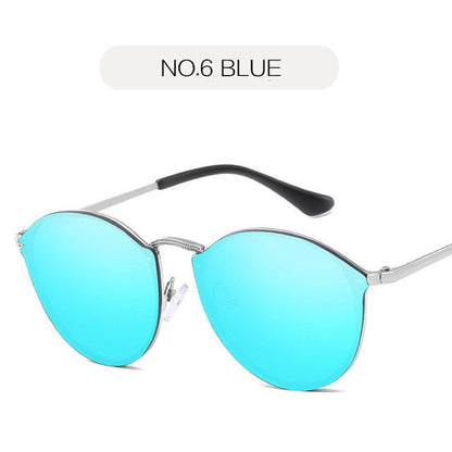 Randlose Cat-Eye Spiegel-Sonnenbrille UV400 – Ansicht 8