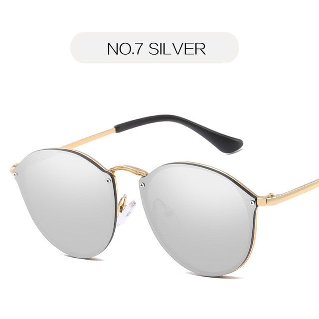 Randlose Cat-Eye Spiegel-Sonnenbrille UV400 – Ansicht 3