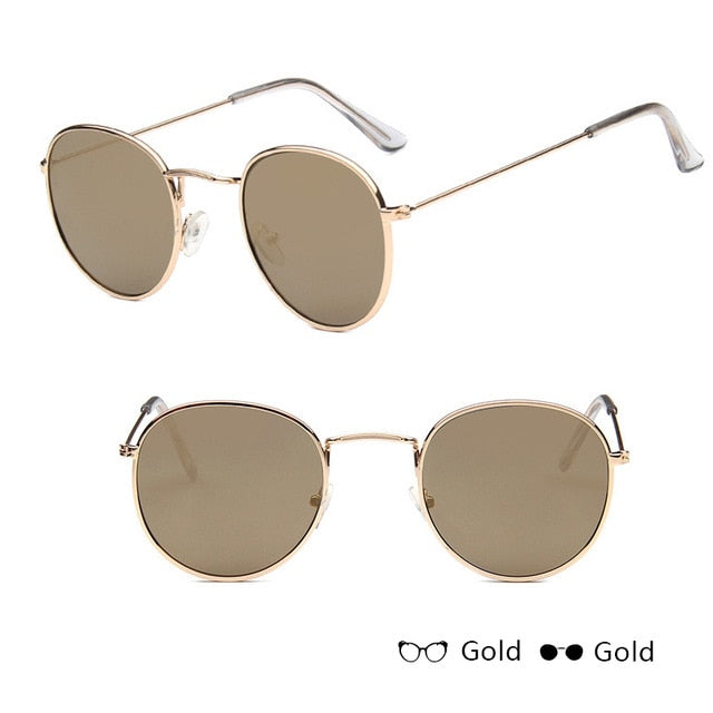 Kleine runde Vintage-Metallsonnenbrille – Ansicht 8