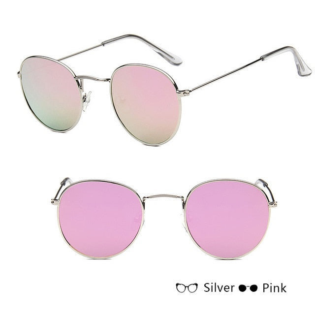 Kleine runde Vintage-Metallsonnenbrille – Ansicht 7