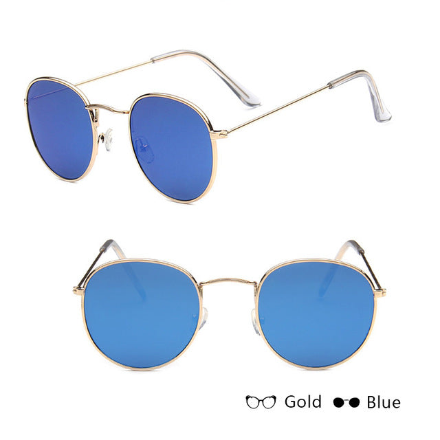 Kleine runde Vintage-Metallsonnenbrille – Ansicht 9