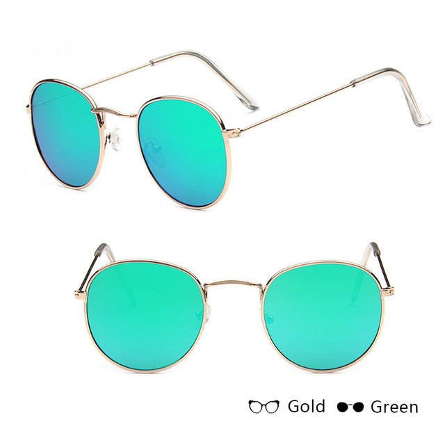 Kleine runde Vintage-Metallsonnenbrille – Ansicht 11