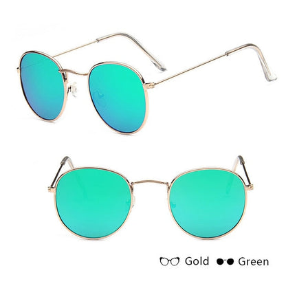 Kleine runde Vintage-Metallsonnenbrille – Ansicht 11
