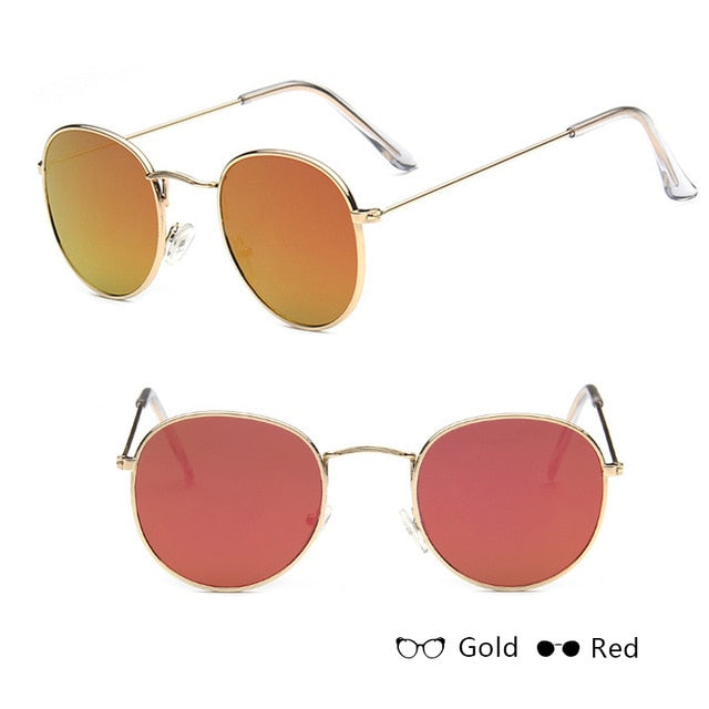 Kleine runde Vintage-Metallsonnenbrille – Ansicht 10
