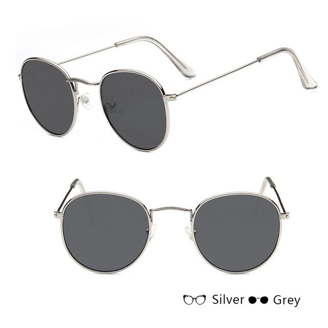 Kleine runde Vintage-Metallsonnenbrille – Ansicht 4