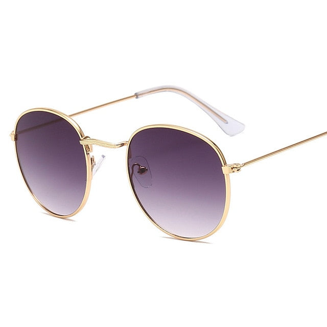 Kleine runde Vintage-Metallsonnenbrille – Ansicht 3