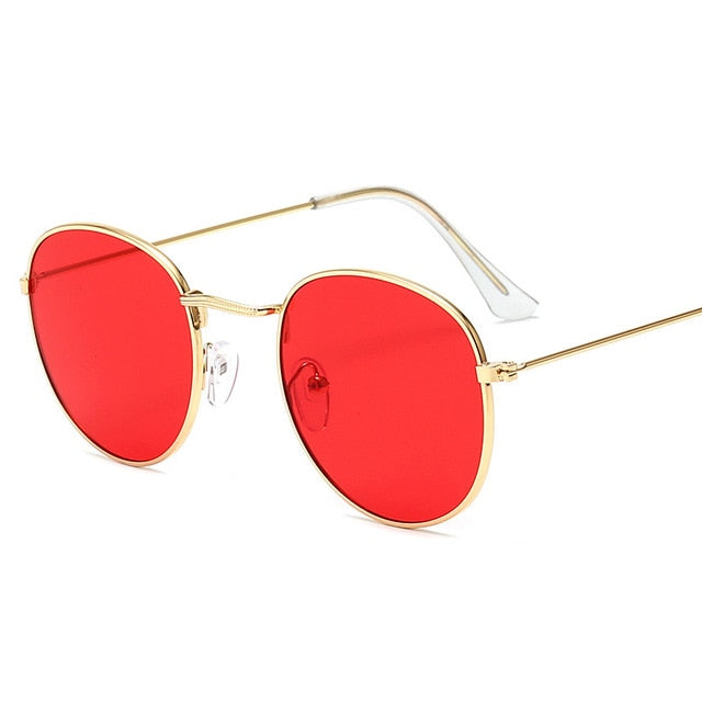 Kleine runde Vintage-Metallsonnenbrille – Ansicht 6