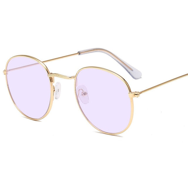 Kleine runde Vintage-Metallsonnenbrille – Ansicht 2