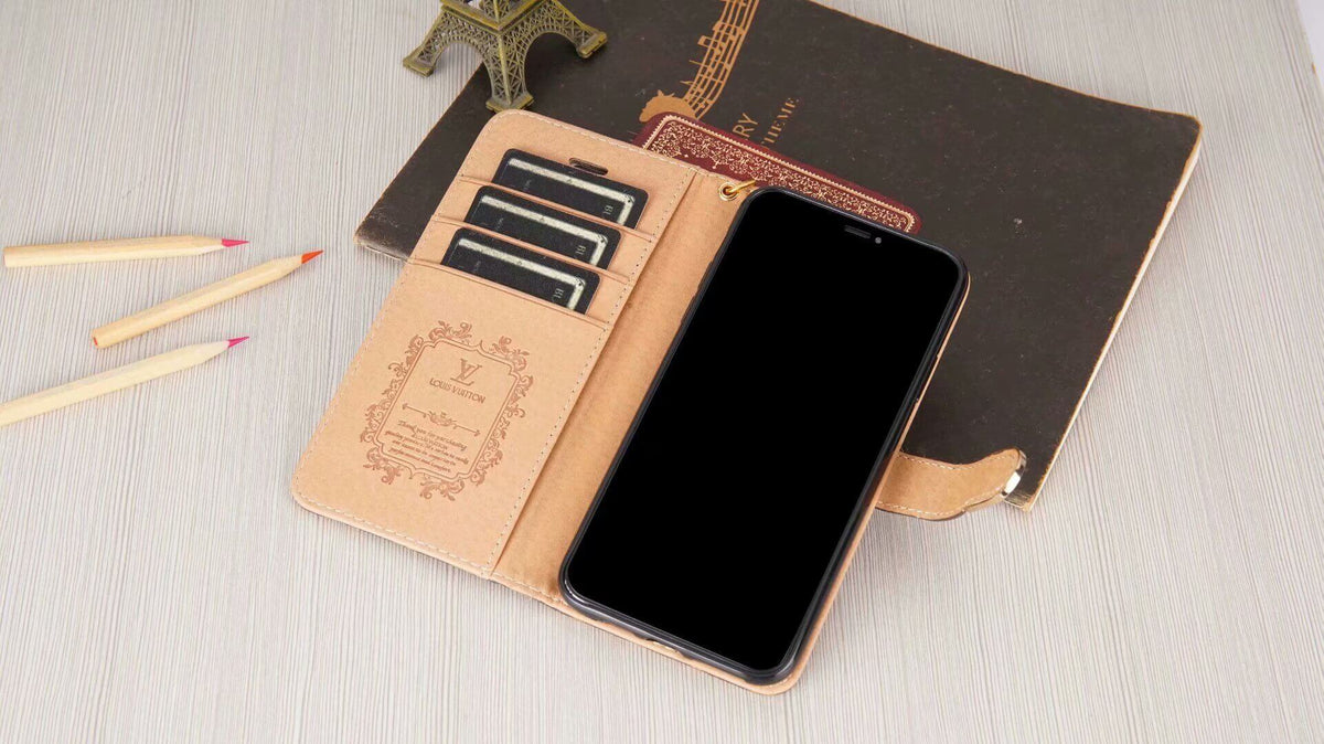 Schwarze Karomuster-Wallet-Hülle für Samsung – Originalansicht 3