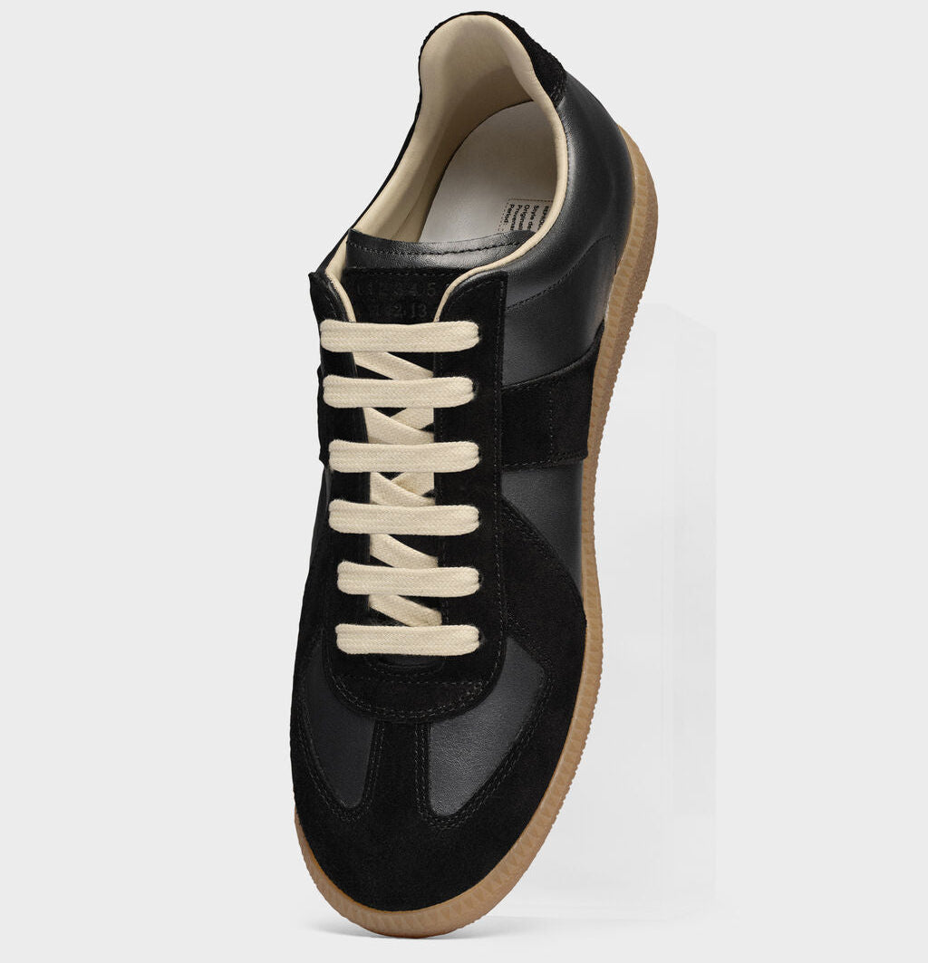 Replica Sneakers aus Nappa- und Veloursleder mit honigfarbener Sohle – Produktfoto 1