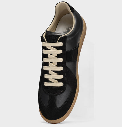 Replica Sneakers aus Nappa- und Veloursleder mit honigfarbener Sohle – Produktfoto 1