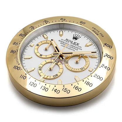Daytona Wanduhr – Gold & Weiß – weitere Ansicht