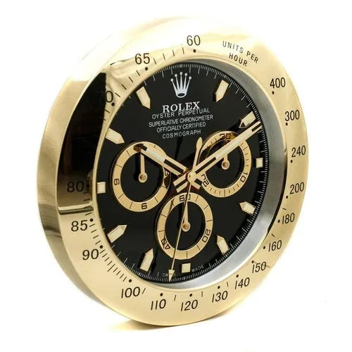Daytona Wanduhr – Gold & Schwarz – weitere Ansicht