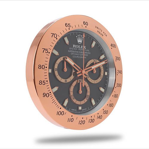 Daytona Wanduhr – Roségold & Schwarz – weitere Ansicht