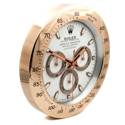 Daytona Wanduhr – Roségold & Weiß – weitere Ansicht