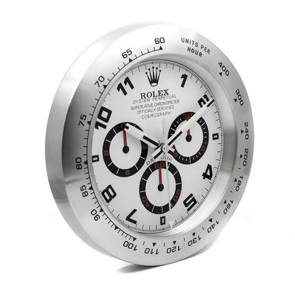 Daytona Wanduhr – Silber & Schwarz (Modell 013) – weitere Ansicht