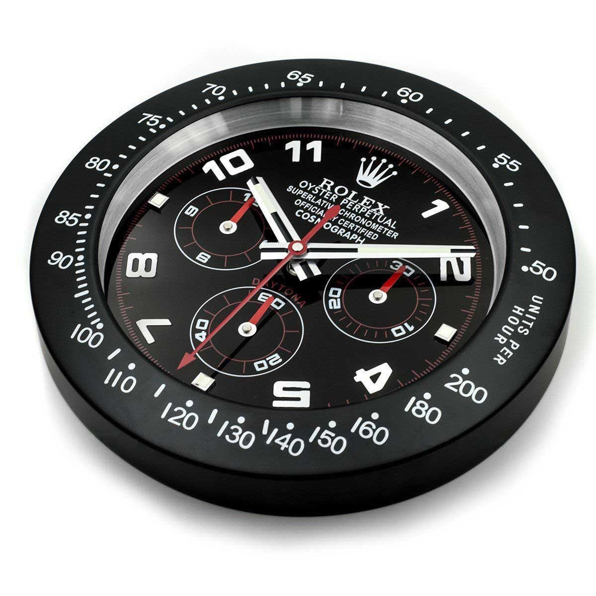 Daytona Wanduhr – Schwarz (Modell 014) – weitere Ansicht