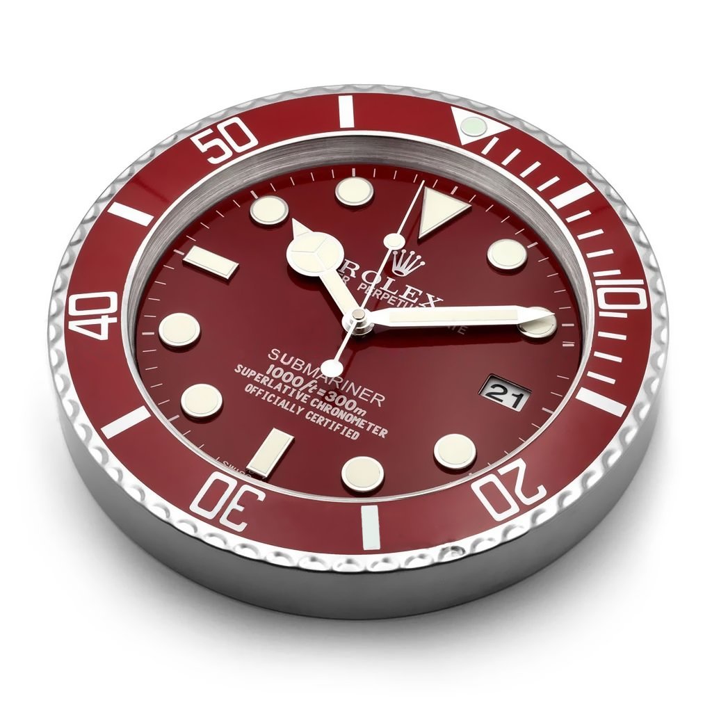 Submariner Wanduhr – Rot – weitere Ansicht