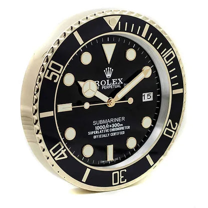 Submariner Wanduhr – Schwarz & Gold – weitere Ansicht