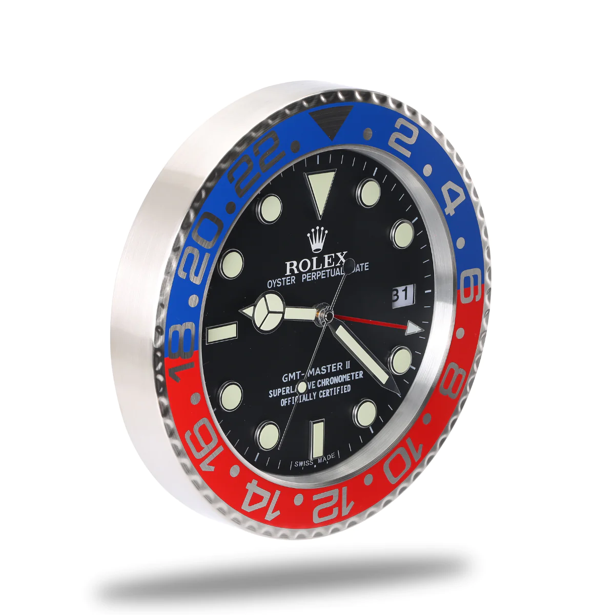 GMT-Master Wanduhr – Pepsi Rot & Blau – weitere Ansicht