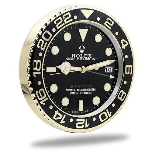 GMT-Master Wanduhr – Schwarz & Gold – weitere Ansicht