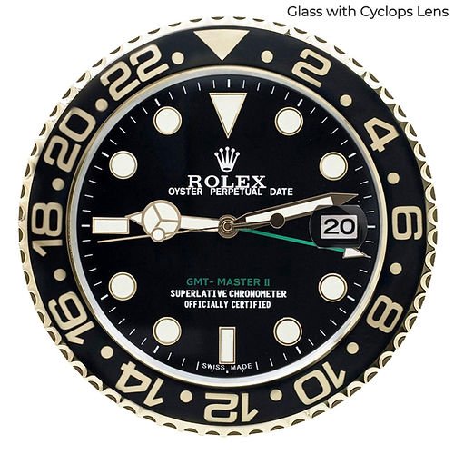 GMT-Master Wanduhr – Schwarz & Gold – Vorderseite