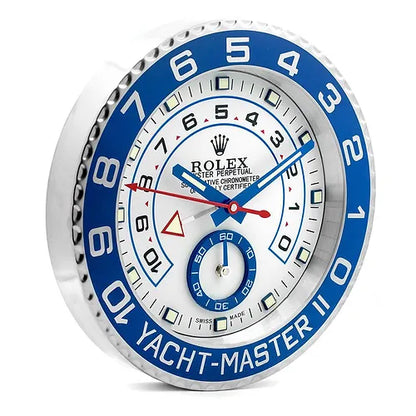 Yacht-Master II Wanduhr – Silber & Blau – weitere Ansicht