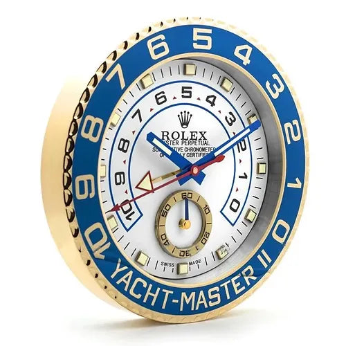 Yacht-Master II Wanduhr – Gold & Blau – weitere Ansicht