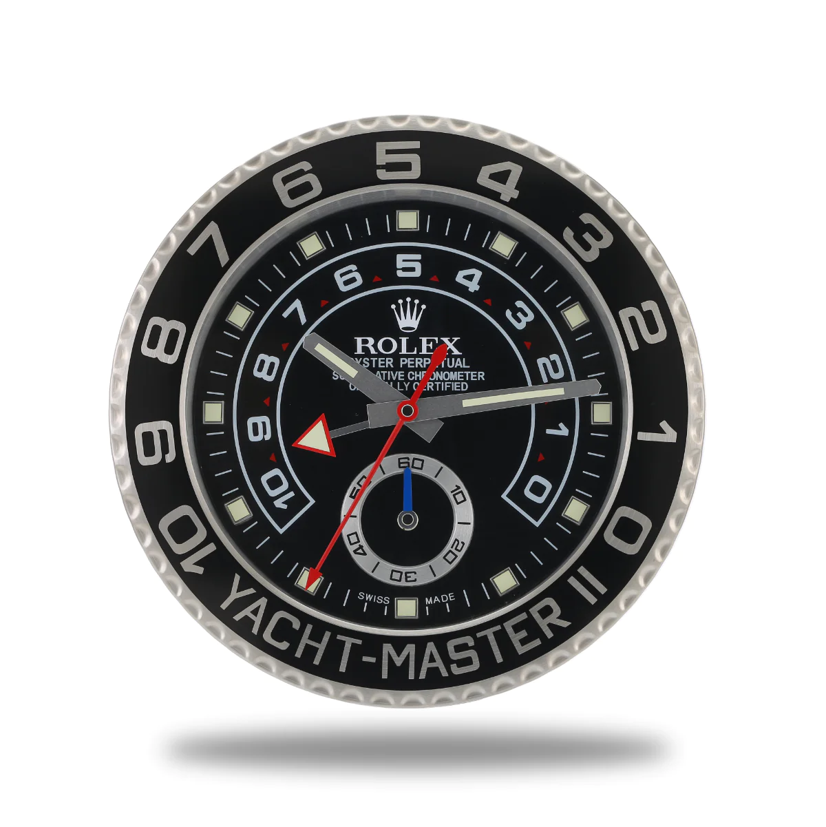 Yacht-Master II Wanduhr – Schwarz – Vorderseite