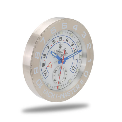 Yacht-Master II Wanduhr – Silber & Weiß – weitere Ansicht