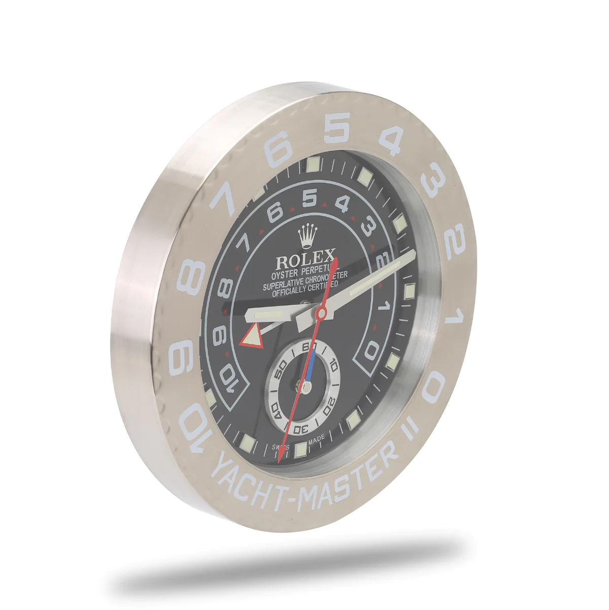Yacht-Master II Wanduhr – Silber & Schwarz – weitere Ansicht
