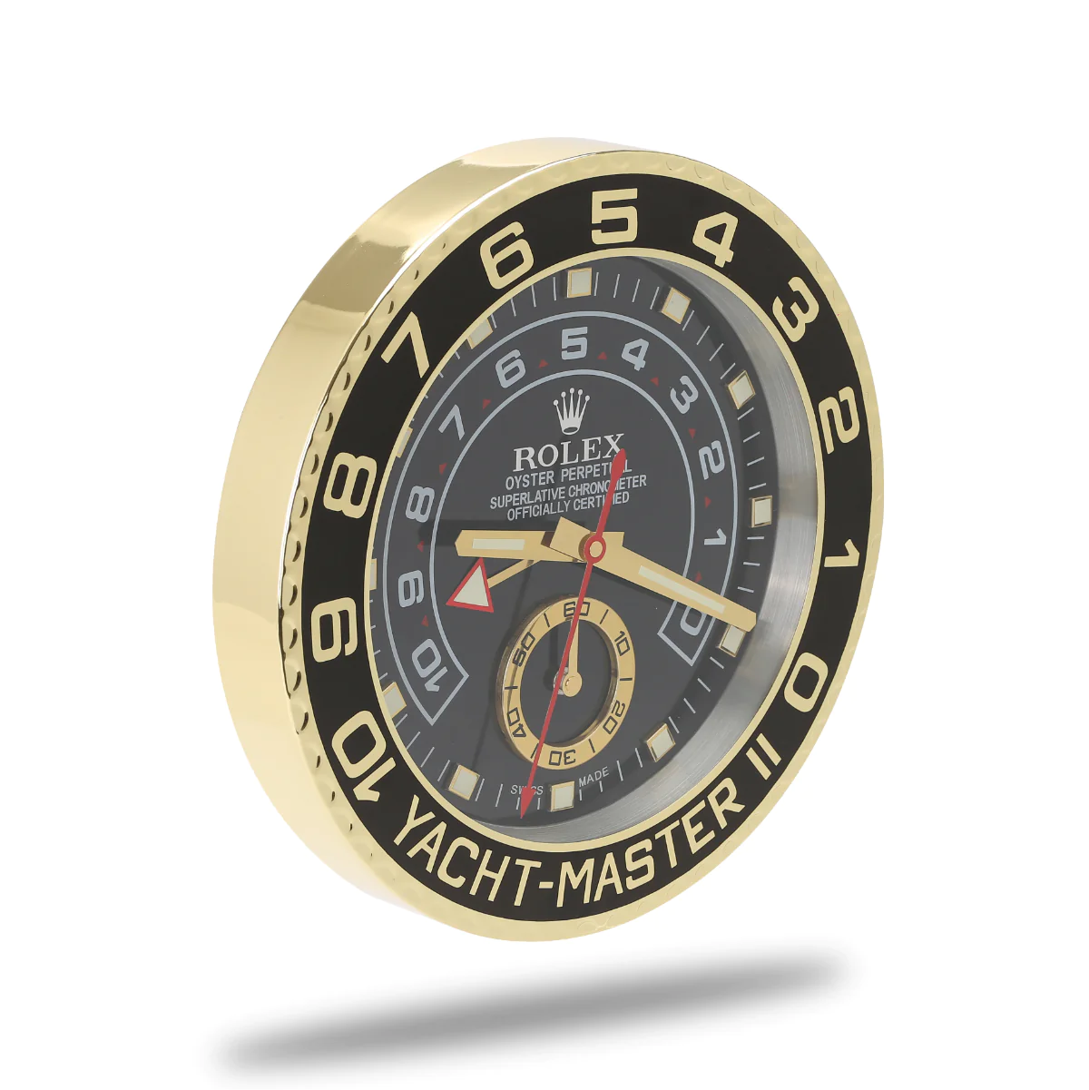 Yacht-Master II Wanduhr – Gold & Schwarz – weitere Ansicht