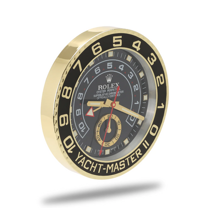 Yacht-Master II Wanduhr – Gold & Schwarz – weitere Ansicht