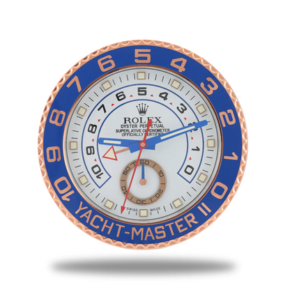 Yacht-Master II Wanduhr – Roségold & Weiß – Vorderseite
