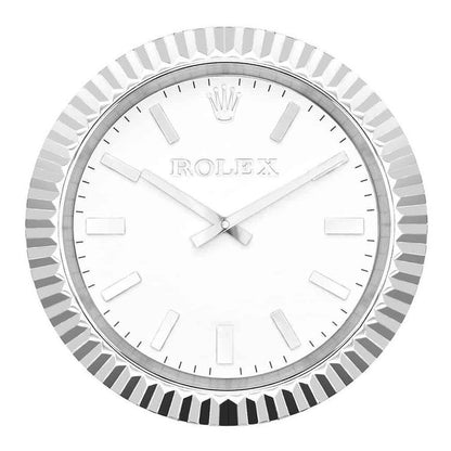 Presidential Wanduhr – Silber & Weiß – Vorderseite
