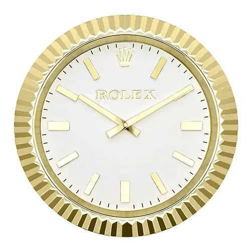 Presidential Wanduhr – Gold & Weiß – Vorderseite