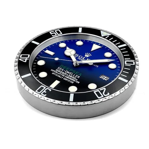 Deepsea Wanduhr – Schwarz & Blau – weitere Ansicht